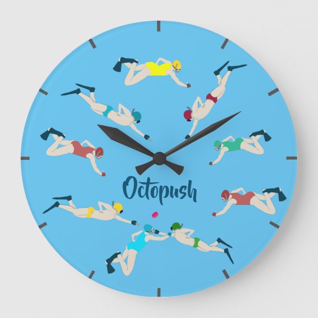 Underwater Hockey Large Clock (Front)