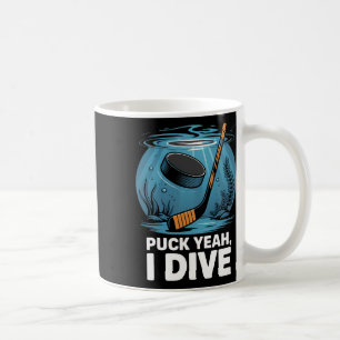 Underwater Hockey Player Puck Yeah Dive Sport Aqua Coffee Mug