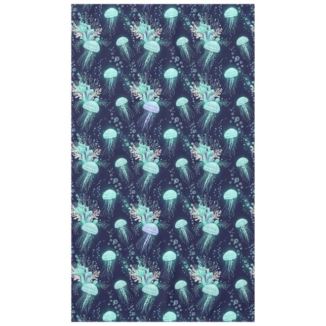 Underwater Jellyfish Pattern Tablecloth (Front)