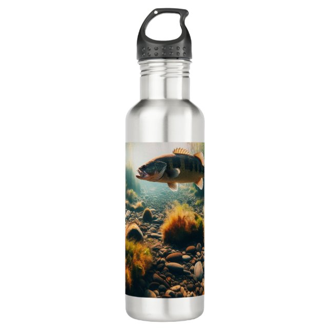 Underwater large mouth bass 710 ml water bottle (Front)