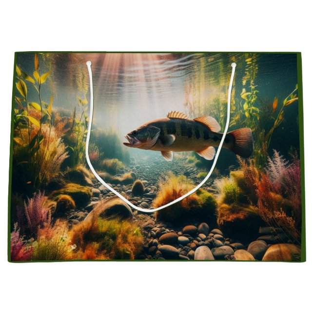 Underwater large mouth bass gift bag (Front)