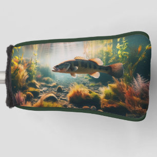 Underwater large mouth bass golf head cover