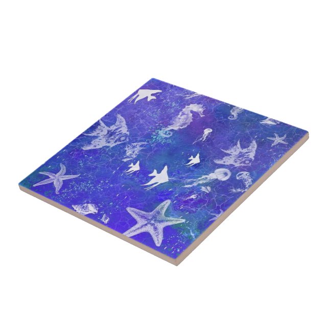 Underwater Life Ceramic Tile Wonderful World (Side)