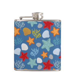 Underwater Life Pattern Hip Flask