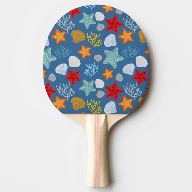 Underwater Life Pattern Ping Pong Paddle (Front)