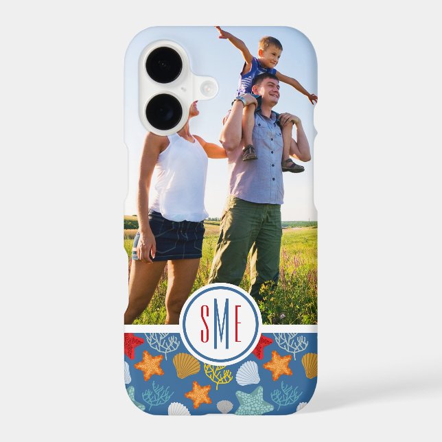 Underwater Life Pattern| Your Photo & Monogram (Back)