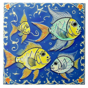 Underwater life traditional ceramic art no 2 tile