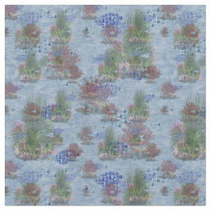 Underwater life with coral plants, Blue-Fish Fabric