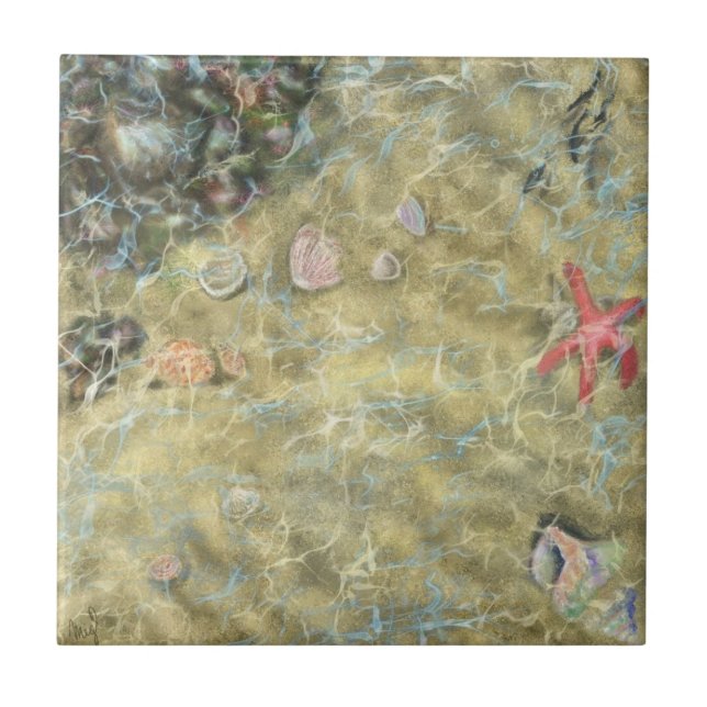 Underwater Life - Wonderful World - Drawing Art Tile (Front)