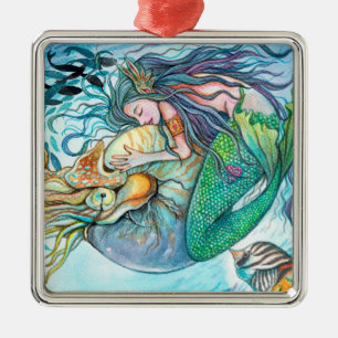 Underwater Love Metal Ornament