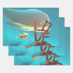 Underwater Love Wrapping Paper Sheet