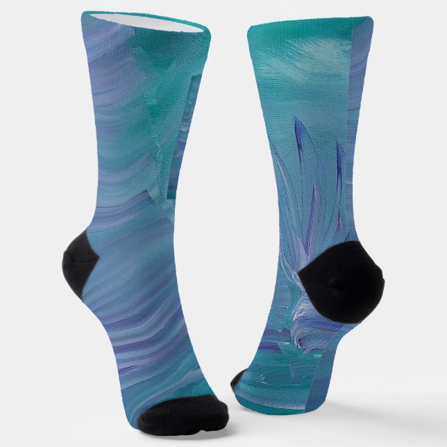Underwater Magic Unique Colourful Abstract Art Socks (Angled)