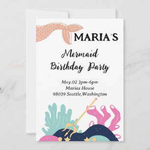 Underwater Mermaid Birthday Invitation