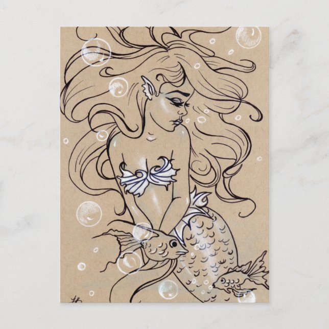 Underwater Mermaid Fish  Postcard (Front)