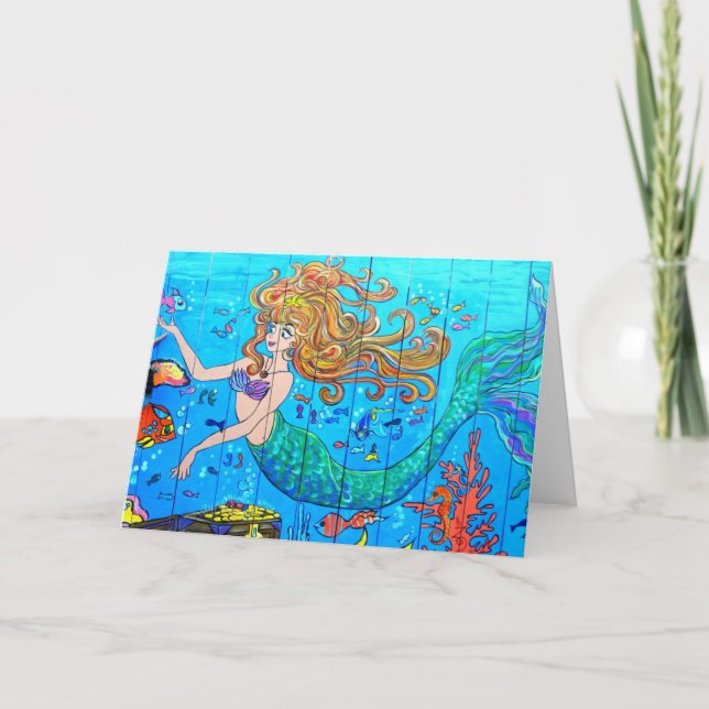 underwater mermaid notecard (Front)