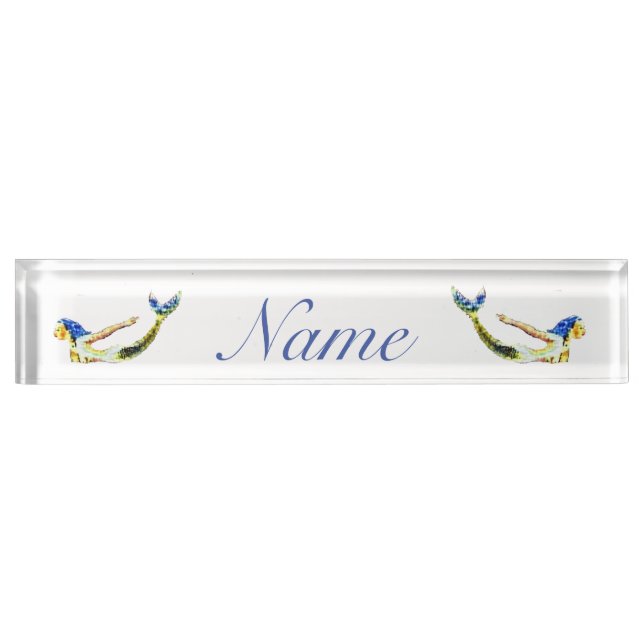 Underwater Mermaid Swimming Thunder_Cove Nameplate (Front)