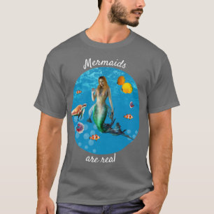 Underwater Mermaid Treasure Hunt Fantasy Blue T-Shirt