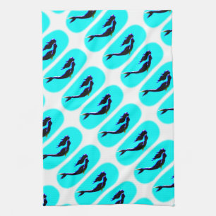 underwater mermaids swimming kitchen towel