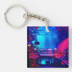 Underwater Music Studio Keychain