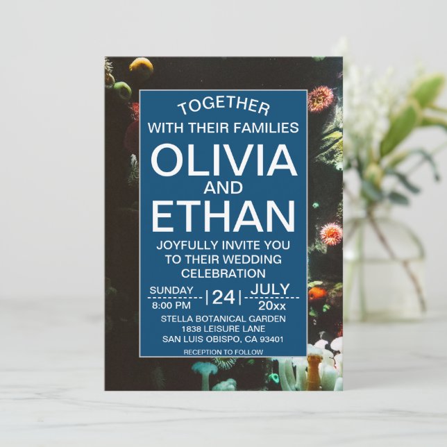underwater navy reefs Wedding Invitation (Standing Front)
