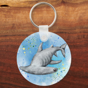 Underwater ocean scene with seahorse keychain