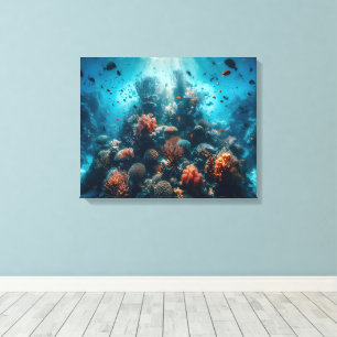 Underwater Paradise Vibrant Coral Reef & Sea Life Canvas Print