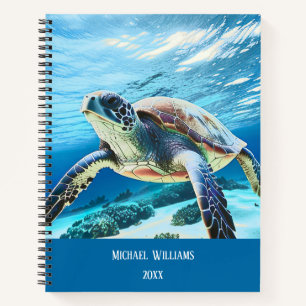 Underwater Photo Of A Turtle Notebook