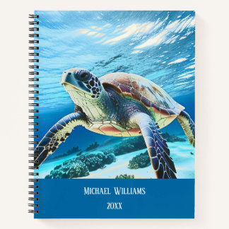 Underwater Photo Of A Turtle Notebook