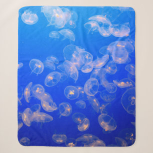 UNDERWATER PHOTOGRAPHY OF JELLYFISH SHERPA BLANKET