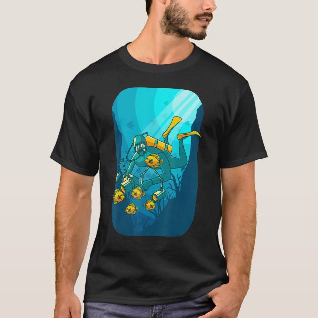 Underwater Photography Scuba Diver With Camera 1 T-Shirt (Front)