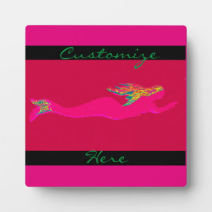 underwater pink mermaid plaque