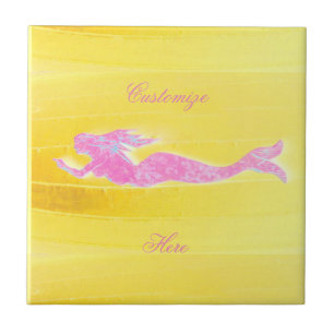 underwater pink mermaid swimming tile