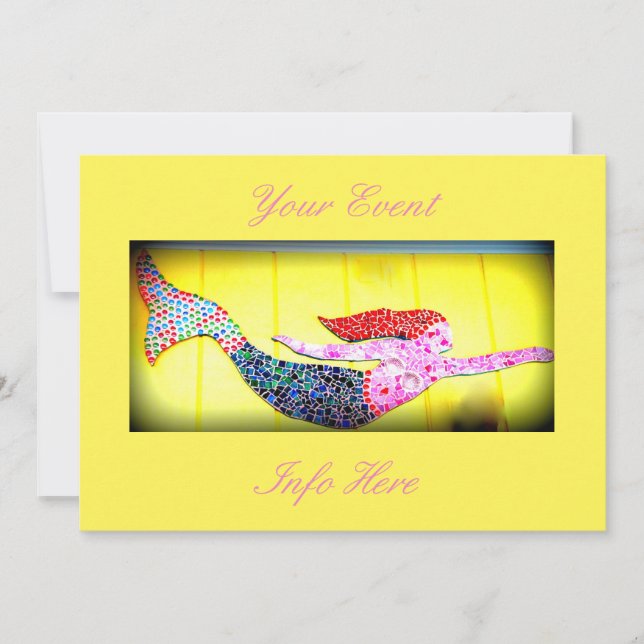 underwater pink mosaic mermaid (Front)