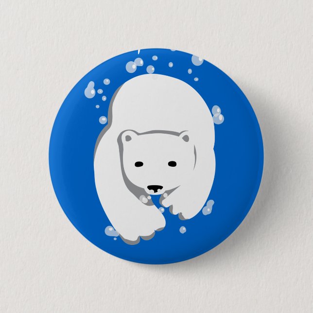 Underwater Polar Bear 2 Inch Round Button (Front)