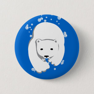 Underwater Polar Bear 2 Inch Round Button