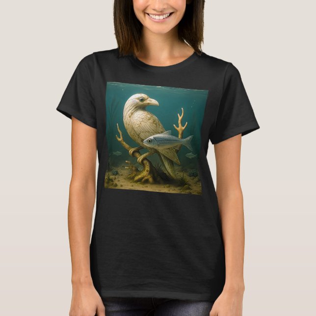 Underwater Raven Fantasy T-Shirt (Front)