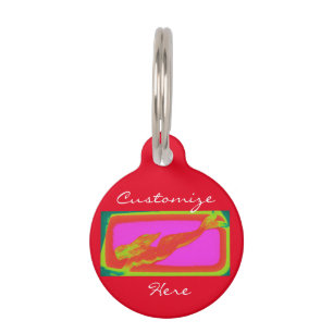 underwater  red mermaid pet tag