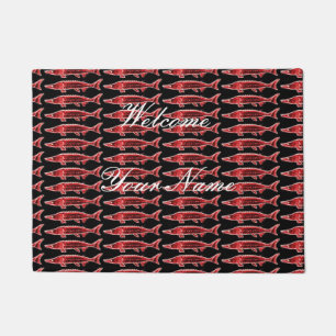 underwater red sturgeons black doormat