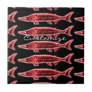 underwater red sturgeons swimming Thunder_Cove Tile