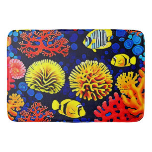 Underwater Reef Life Bright Design Bath Mat