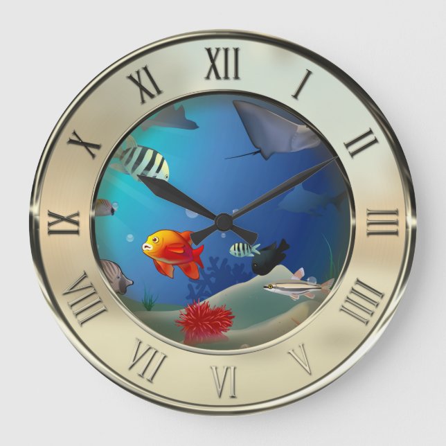 Underwater scene large clock (Front)