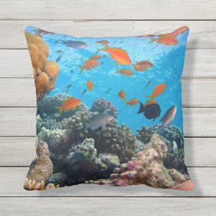 Underwater Scene Outdoor Pillow