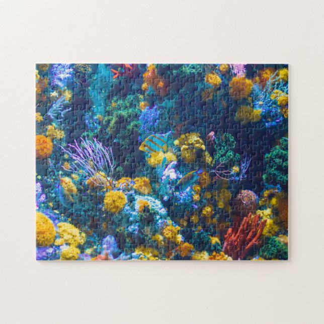 Underwater School of Fish and Corals Photo Jigsaw Puzzle (Horizontal)