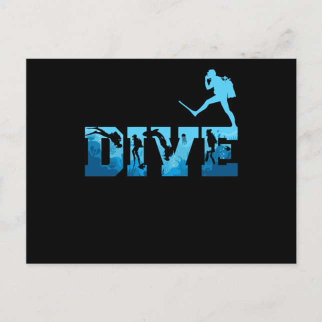 Underwater Scuba Diving Men Scuba Diver Postcard (Front)