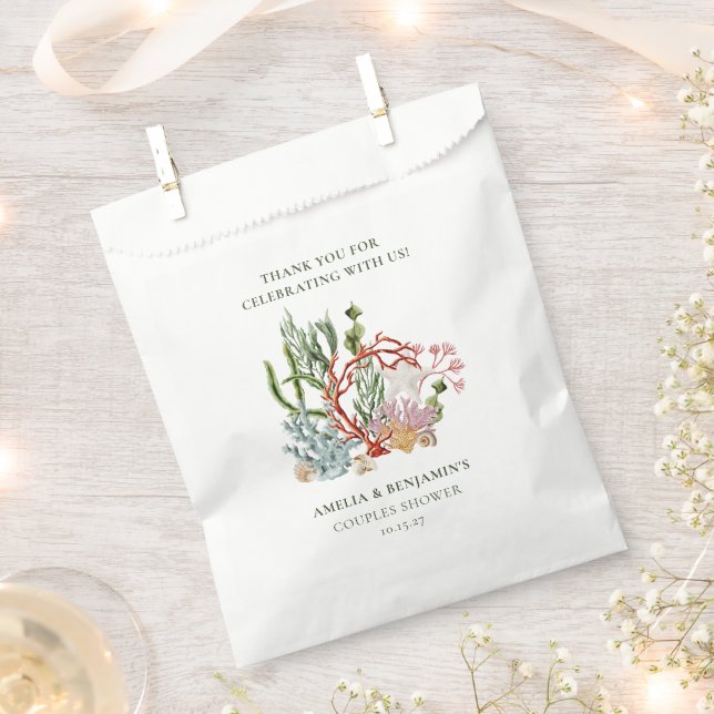 Underwater Sea Coral Shells Couples Shower Favour Bag (Clipped)