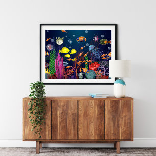 Underwater Sea Creature For Home   Canvas Print