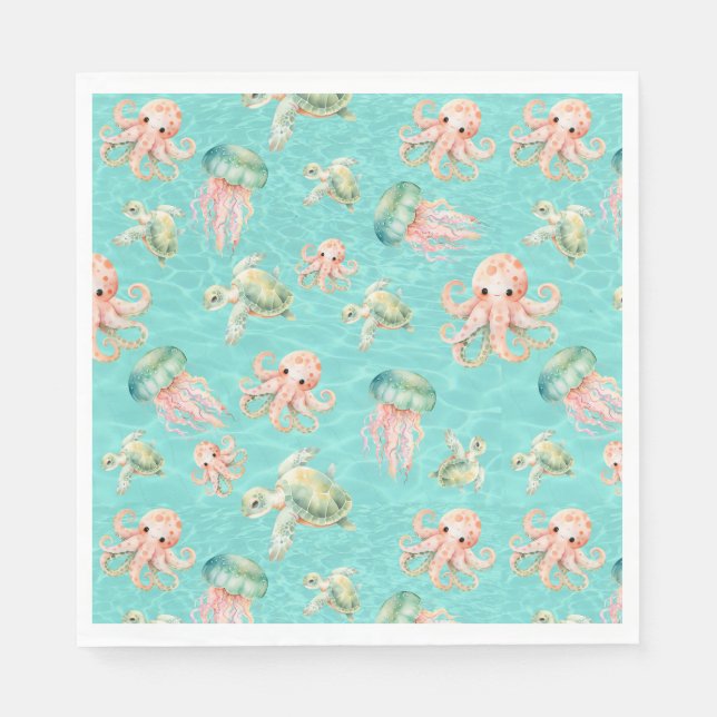 Underwater Sea Life  Napkin (Front)