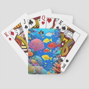 Underwater sea life playing cards