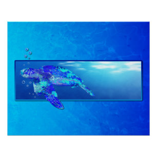 Underwater Sea Turtle Poster