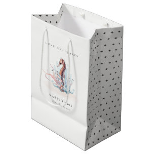 Underwater Seahorse Seaweed Coral Wedding Medium Gift Bag